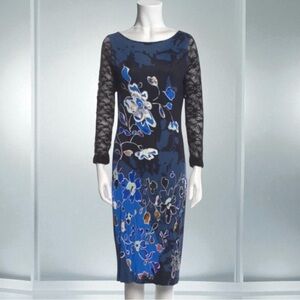 New! FUZZI Floral Print Midi Length Dress Size XL